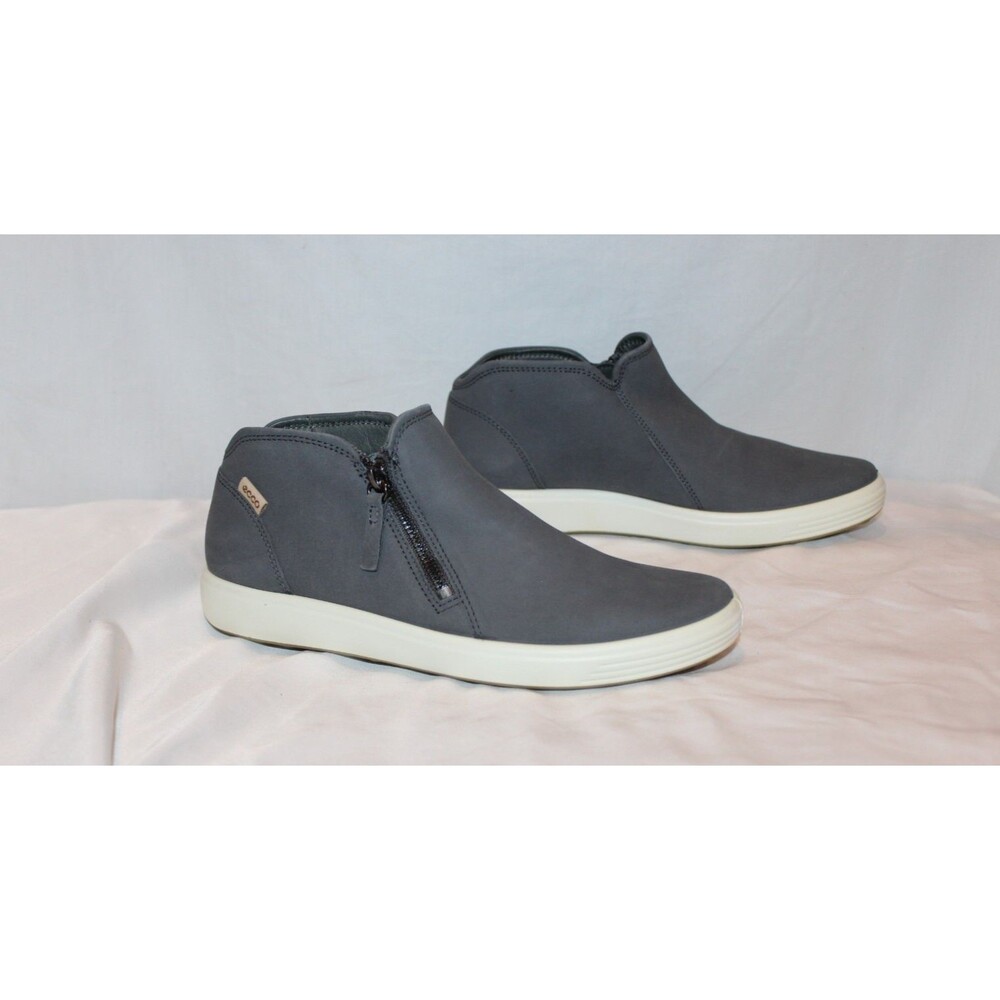 ECCO Women's Soft 7 Low Leather Slip-on Sneakers Gray NIB EU 40 US 9-9.5 $170